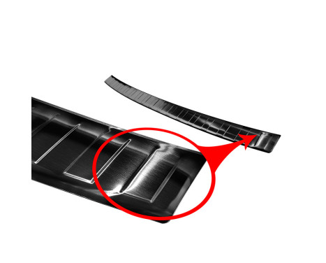Protection de pare-chocs arrière en acier inoxydable noir pour Volkswagen Caddy 2004-2015 et FL 2015- 'Ribs', Image 5