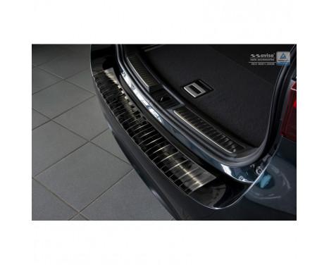Protection de pare-chocs arrière en acier inoxydable noir Toyota Avensis III Facelift 2015- 'Ribs'