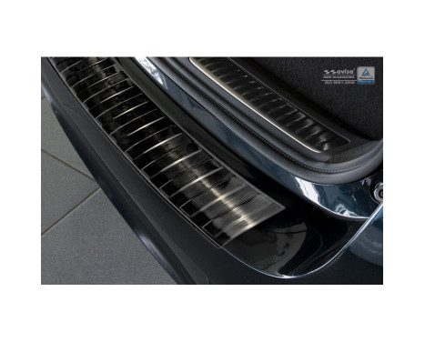 Protection de pare-chocs arrière en acier inoxydable noir Toyota Avensis III Facelift 2015- 'Ribs', Image 2