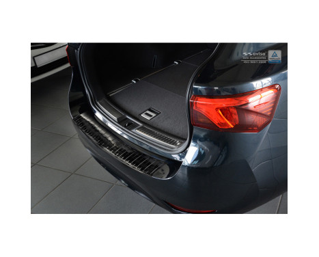 Protection de pare-chocs arrière en acier inoxydable noir Toyota Avensis III Facelift 2015- 'Ribs', Image 5