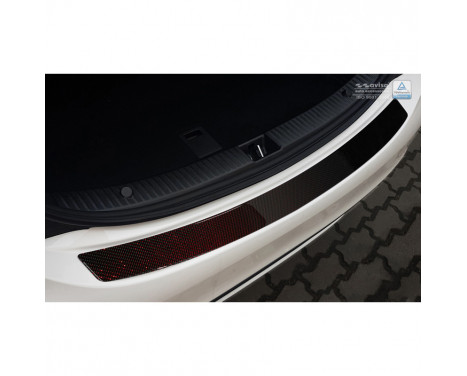 Protection de pare-chocs arrière en carbone pour Mercedes Classe C W205 Berline 2014- Carbone rouge-noir
