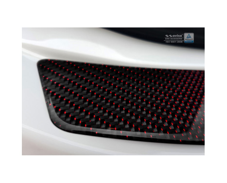 Protection de pare-chocs arrière en carbone pour Mercedes Classe C W205 Berline 2014- Carbone rouge-noir, Image 4