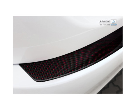 Protection de pare-chocs arrière en carbone pour Mercedes Classe C W205 Berline 2014- Carbone rouge-noir, Image 5