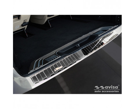 Protection de pare-chocs arrière en inox chromé adaptable à Mercedes Vito / Classe V 2014- 'Ribs' 'XL'