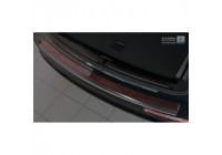 Protection de seuil arrière 'Deluxe' en acier inoxydable, Audi Q5 2008-2016, noir / rouge-noir, carbone