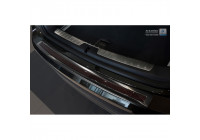 Protection de seuil arrière 'Deluxe' en acier inoxydable BMW X6 F16 2014- Noir / Rouge-Noir Carbone