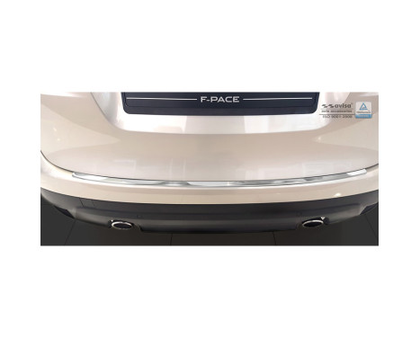 Protection de seuil arrière 'Deluxe' en acier inoxydable Jaguar F-Pace 2016 - Chrome / Carbone rouge-noir, Image 3