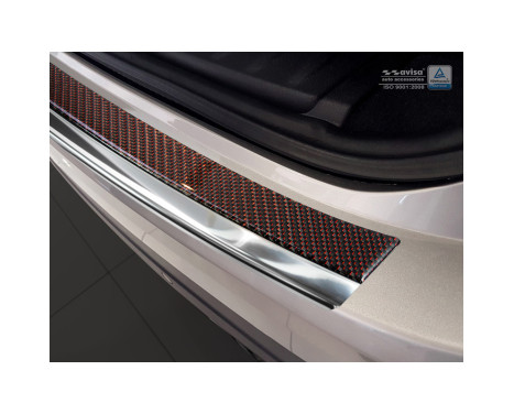 Protection de seuil arrière 'Deluxe' en acier inoxydable Jaguar F-Pace 2016 - Chrome / Carbone rouge-noir, Image 5