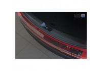 Protection de seuil arrière 'Deluxe' en acier inoxydable Mazda CX-5 2014- Noir / Rouge-Noir Carbone