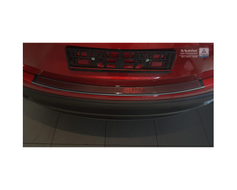 Protection de seuil arrière 'Deluxe' en acier inoxydable Mazda CX-5 2014- Noir / Rouge-Noir Carbone, Image 3