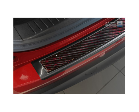 Protection de seuil arrière 'Deluxe' en acier inoxydable Mazda CX-5 2014- Noir / Rouge-Noir Carbone, Image 4