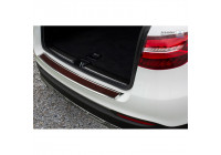 Protection de seuil arrière 'Deluxe' en acier inoxydable Mercedes GLC 2015- Chrome / Red-Black Carbon