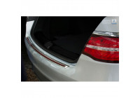 Protection de seuil arrière 'Deluxe' en acier inoxydable Mercedes GLE Coupé 2015- Chrome / Rouge-Noir Carbone