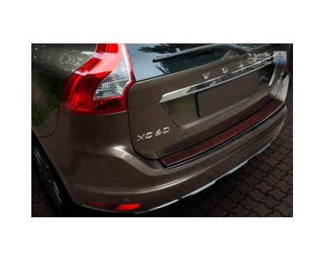 Protection de seuil arrière 'Deluxe' en acier inoxydable Volvo XC60 2013-2016 noir / rouge-noir carbone, Image 2
