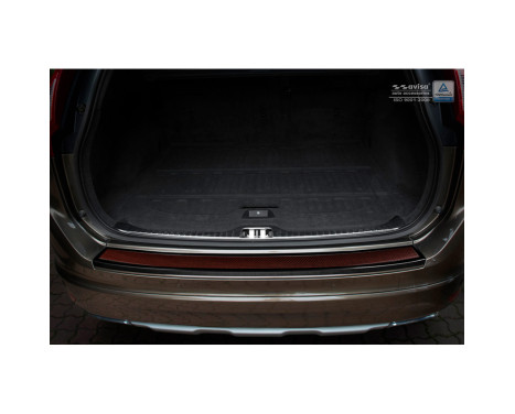 Protection de seuil arrière 'Deluxe' en acier inoxydable Volvo XC60 2013-2016 noir / rouge-noir carbone, Image 4