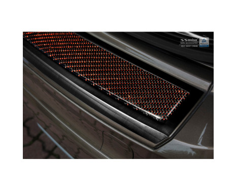 Protection de seuil arrière 'Deluxe' en acier inoxydable Volvo XC60 2013-2016 noir / rouge-noir carbone, Image 5