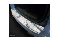 Protection de seuil arrière en acier inoxydable chromé Ford Kuga II 2013- 'Ribs'