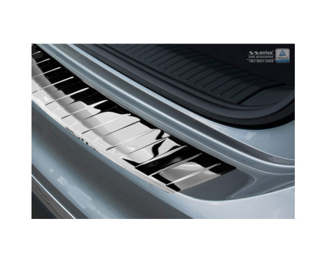 Protection de seuil arrière en acier inoxydable chromé Volkswagen Tiguan II avec Allspace 2016- 'Ribs', Image 5
