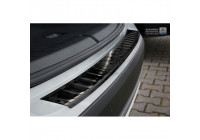 Protection de seuil arrière en acier inoxydable noir BMW X1 (F48) Facelift 2015- 'RIbs'