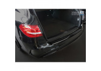 Protection de seuil arrière en acier inoxydable noir Mercedes Classe C W205 Kombi 2014- 'RIbs'