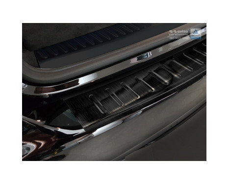Protection de seuil arrière en acier inoxydable noir Mercedes Classe C W205 Kombi 2014- 'RIbs', Image 4