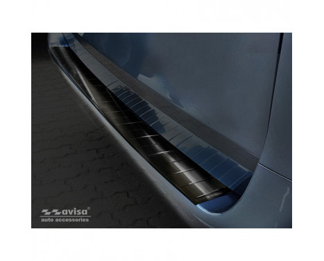 Protection de seuil arrière en acier inoxydable noir Mercedes Vito / Classe V 2014- 'Ribs' (Version longue)