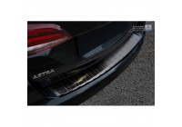 Protection de seuil arrière en acier inoxydable noir Opel Astra K Sportstourer 2016- 'Ribs'