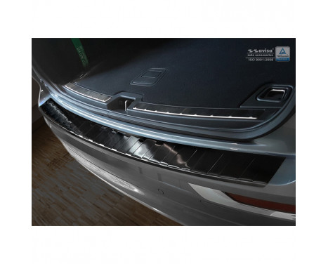 Protection de seuil arrière en acier inoxydable noir Volvo XC60 II 2017- 'Ribs'