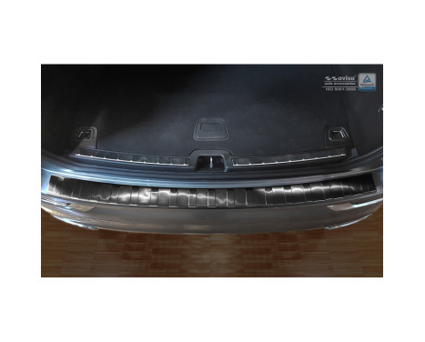 Protection de seuil arrière en acier inoxydable noir Volvo XC60 II 2017- 'Ribs', Image 2