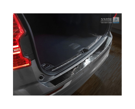 Protection de seuil arrière en acier inoxydable noir Volvo XC60 II 2017- 'Ribs', Image 4