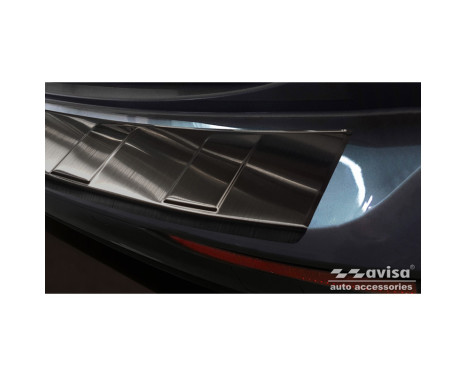 Protection de seuil de coffre en acier inoxydable noir convient pour Volvo V60 II 2018- y compris Cross Country, Image 3