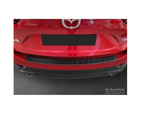 Protection de seuil de coffre en inox noir mat pour Mazda CX5 II 2017- 'Ribs', Image 2