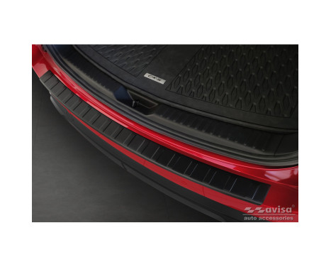 Protection de seuil de coffre en inox noir mat pour Mazda CX5 II 2017- 'Ribs', Image 3