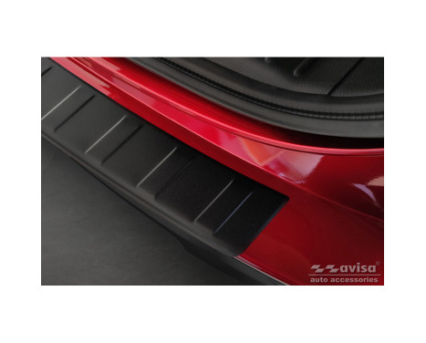 Protection de seuil de coffre en inox noir mat pour Mazda CX5 II 2017- 'Ribs', Image 5