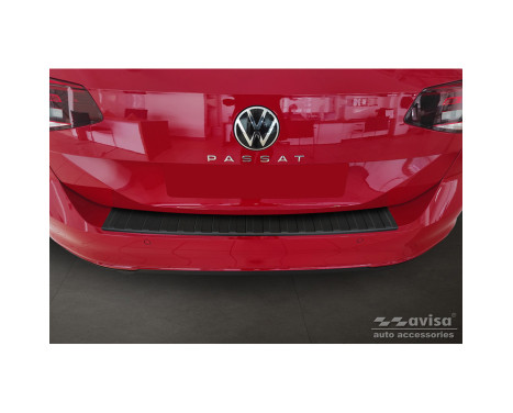 Protection de seuil de coffre en inox noir mat pour Volkswagen Passat 3G Variant 2014- 'Ribs', Image 2