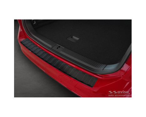 Protection de seuil de coffre en inox noir mat pour Volkswagen Passat 3G Variant 2014- 'Ribs', Image 3