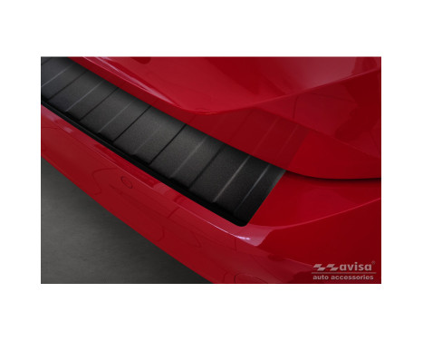 Protection de seuil de coffre en inox noir mat pour Volkswagen Passat 3G Variant 2014- 'Ribs', Image 5