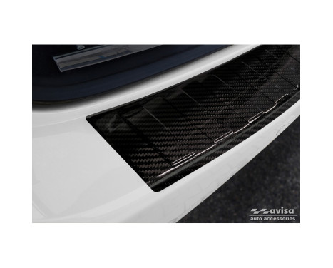 Véritable protection de pare-chocs arrière en fibre de carbone 3D pour Porsche Cayenne II 2010-2014 'Ribs', Image 5