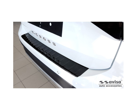 Véritable protection de pare-chocs arrière en fibre de carbone 3D pour Volkswagen T-Cross 2019- 'Ribs', Image 2