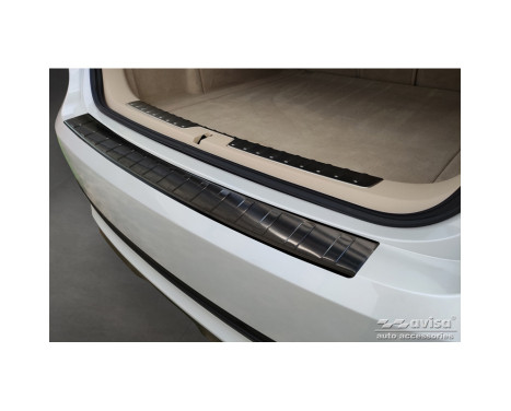 Protection de pare-chocs arrière en acier inoxydable noir pour BMW X6 F16 2014-2019 'Ribs' sans M-Package, Image 3