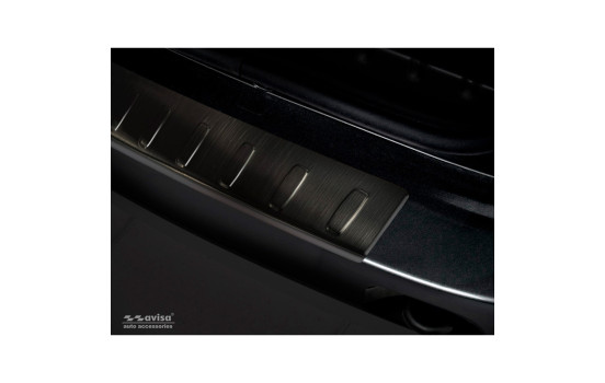Protection de pare-chocs en acier inoxydable noir compatible avec Dacia Duster 2010-2017 'Ribs', Image 2