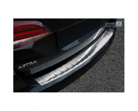 Protection de seuil arrière en acier inoxydable Opel Astra K Sportstourer 2015- 'Ribs'