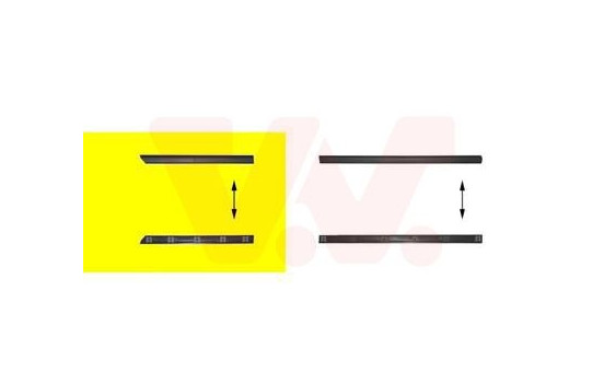 Baguette décorative inférieure droite de porte arrière, noire, 53 mm, Image 2