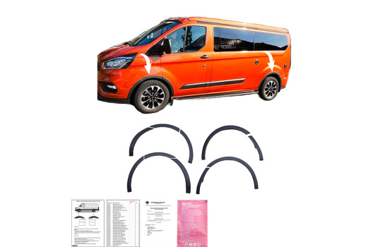 Ensemble d'élargisseurs d'ailes à usage unique (garnitures) adapté au Ford Transit Custom MK1 Facelift 2018-2, Image 4