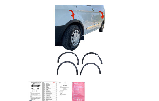 Jeu d'élargisseurs d'ailes à usage unique pour Ford Transit Custom MK1 2012-2018 - Noir mat, Image 3