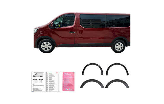 Jeu d'extensions d'ailes (Trims) Oneway pour Renault Trafic 2022- - Noir mat, Image 4