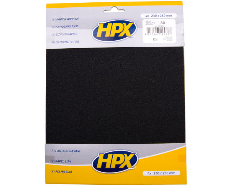 Feuille de papier de verre HPX P80 x4