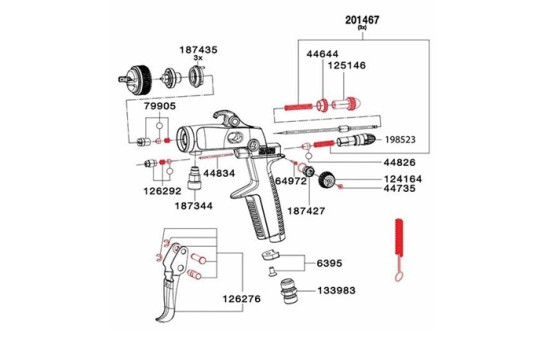 Ensemble tige de piston pneumatique SATA, Image 2