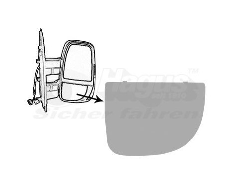 Verre de rétroviseur, rétroviseur extérieur 2817832 Hagus
