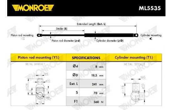 ressort à gaz, coffre ML5535 Monroe, Image 7